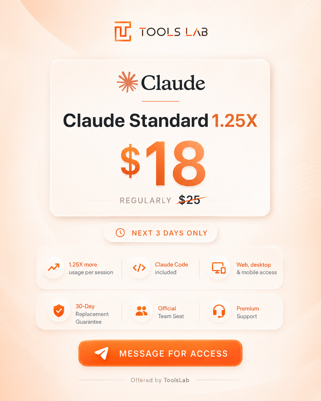Claude Standard Seat — offer summary